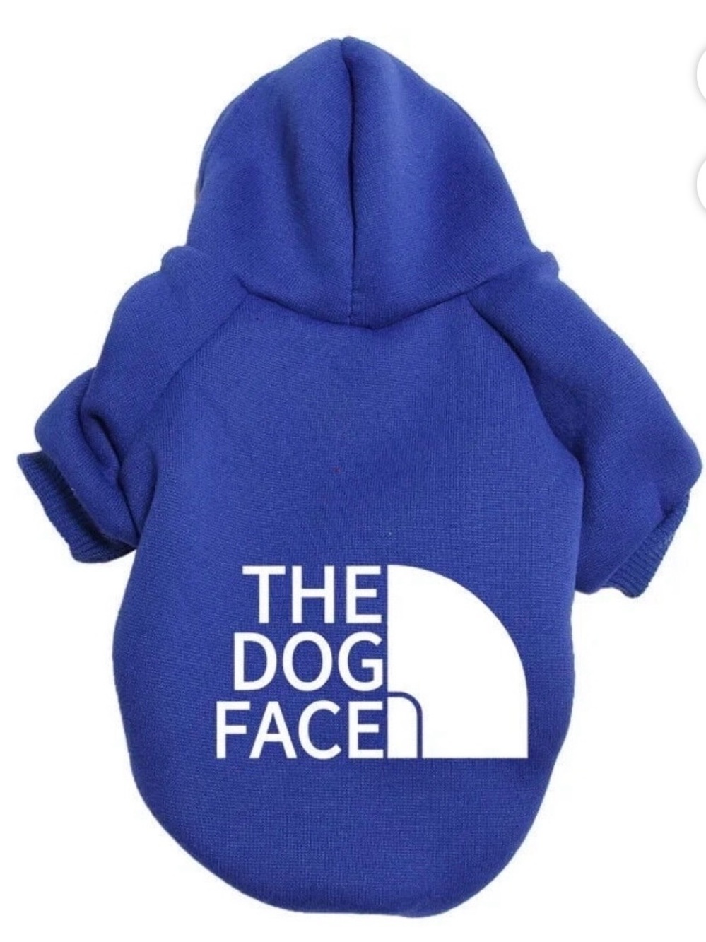 NEW!! XS Blue Dog Hoodie with White Logo - The Dog Face